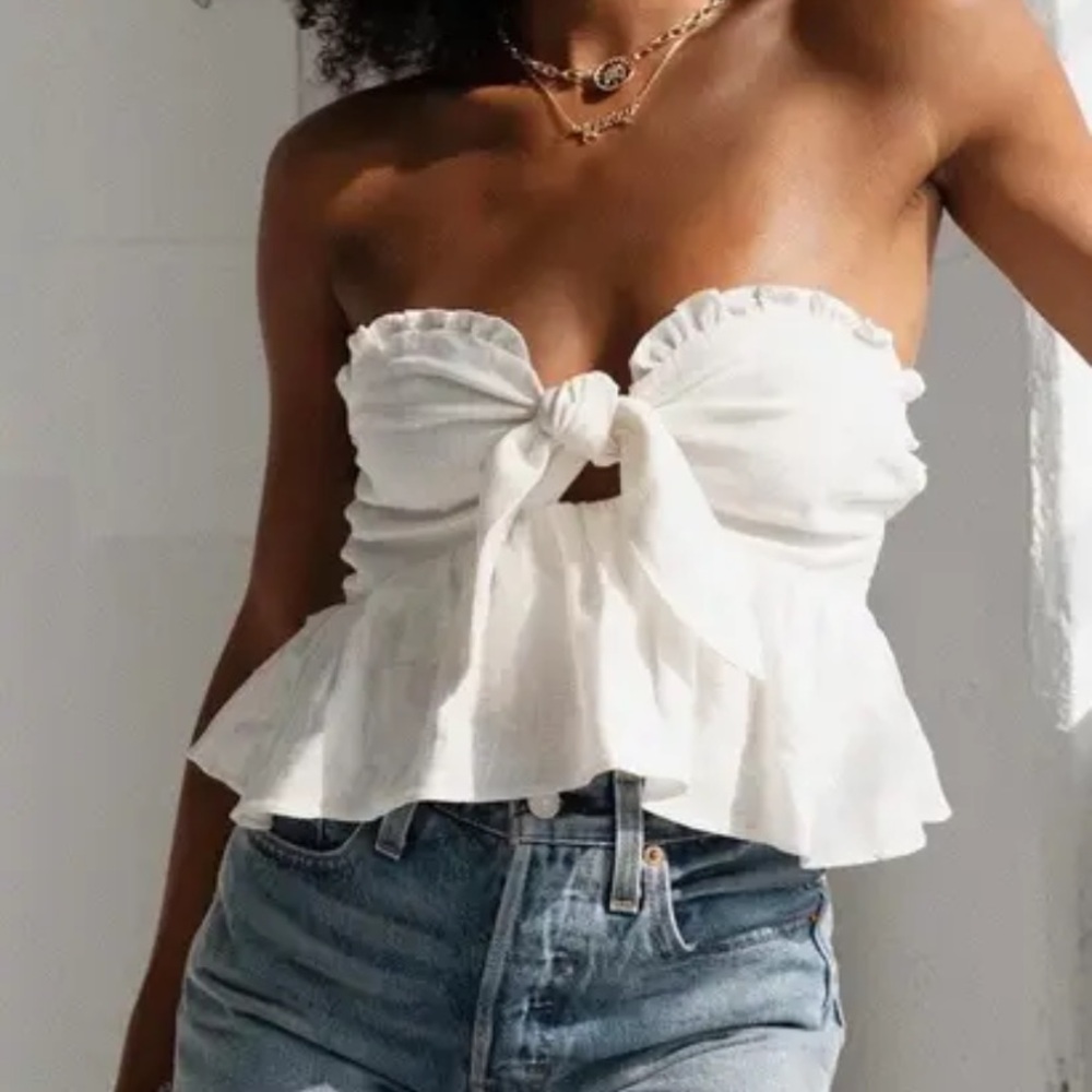 Princess Polly Strapless Tie Front Top